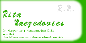 rita maczedovics business card